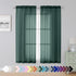Hunter Green Sheer Curtains, 63 Inch Length 2 Panels, Solid Color Rod Pocket Window Sheer Curtain Panels for Living