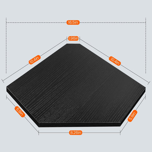 Set 2 Homode Corner Shelf Wall Mount, of Corner Floating Shelves with Wire Hole for TV, Cable Box, Wood Hanging Storage