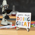 Siumeili Decorative Desk Decor Motivational You Are Doing Great Affirmations Nursery Decor Plaque with Wooden Stand