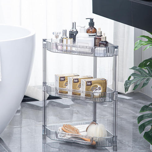 3-Tier Counter Countertop HYBRIDEAS Corner Shelf Organizer for Bathroom Skincare and Makeup Storage Vanity Dresser