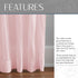 Elrene Home Fashions Jolie Crushed Semi-Sheer Window Curtain, 52" x 84" (1 Panel), Adjustable Tie-Top, Blush