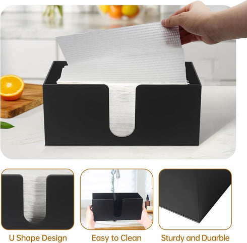 Countertop Countertop(3mm) Acrylic Paper Towel Holder, Black Acrylic Napkin Holder, Paper Towel Dispenser for C-fold