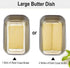 Stainless Steel Butter Dish with Lid, Kitchen Butter Keeper Container, Silicone Sealing, Holds 1 Stick West Coast Butter