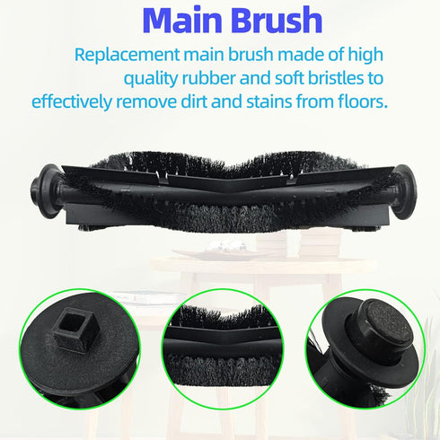 Replacement Parts Kit for iHome AutoVac Nova S1 Pro Robot Vacuum Cleaner, Includes 1 Main Roller Brush