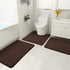 Buganda Bathroom Rug and Mat Set, 2 Piece Memory Foam Bath Mat and U-Shaped Toilet Rug, Soft Non Slip Absorbent