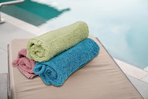 Pack 12 (6 9 Inches) 100% ZUPERIA Premium Bath Mitts - of x - Cotton European Style Washcloths with Loop - Super Soft