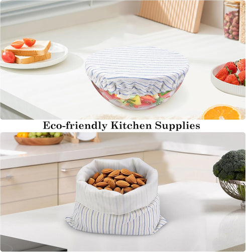 QUYANGCHIFENG Reusable Bread Bags for Homemade Bread with TPU Lining & Proofing Bowl Cover, Organic Cotton Sourdough
