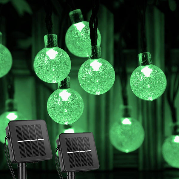 Solar String Lights Outdoor 120 LED 72 Ft, Crystal Globe Lights with 8 Lighting Modes, Waterproof Solar Powered for