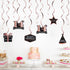 LINGTEER Happy 14th Birthday Decorations, 12 Pcs Black & Rose Gold Foil Swirls Streamer Set for Fourteen Years Old