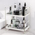FSyueyun 2-Tier Bathroom Counter Organizer, Tool-Free Installation Vanity Makeup Tray and Skincare Shelf, Silver