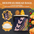 MIQQFUT 2 Pack 13"x17" Beeswax Bread Bags for Sourdough Eco-Friendly Reusable Linen Cotton Storage Bags with Zipper