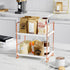FSyueyun 2-Tier Bathroom Counter Organizer, Tool-Free Installation Vanity Makeup Tray for Skincare and Perfume Storage