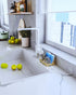 Countertop 304 Consumest Sponge Holder for Kitchen Sink - Movable Sink Caddy for Organizer, Stainless Steel Sponge