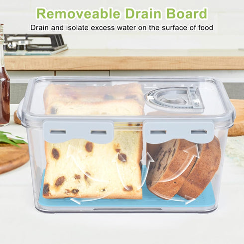2 Counter OTraki Bread Storage Container Pcs Bread Boxs for Kitchen Bread Saver Container Airtight Homemade Bread Loaf