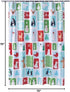 Christmas Holiday Cheer Fabric Shower Curtain - Winter Theme with Snowmen, Penguins, Polar Bears, Deer, 70x70 inch