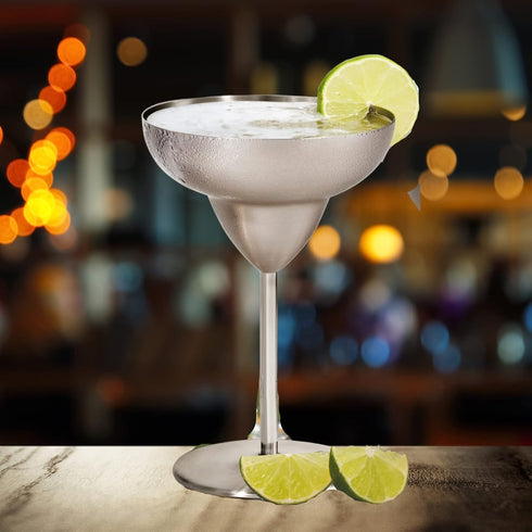 Oggi Stainless Steel Margarita Glasses, 12oz, Set of 2, Unbreakable for Outdoor Use