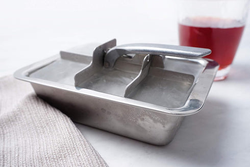 RSVP International Endurance Cocktail Collection, Retro Ice Cube Tray, Stainless Steel, Dishwasher Safe, 7.25x5x2.5"