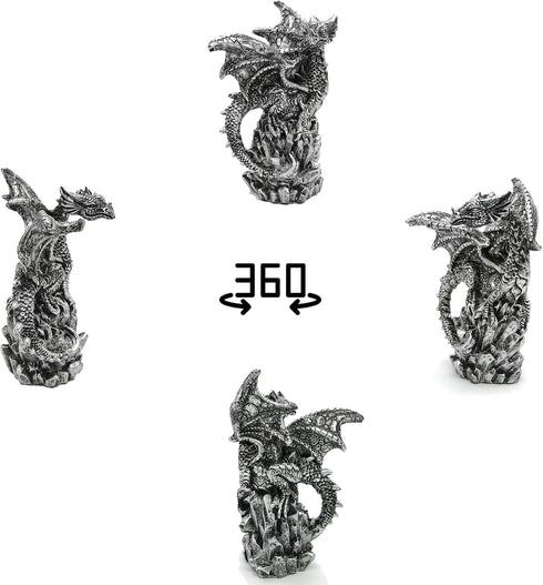 3 Pack Dragon Statue Collectible Figurines Decor-Fantasy Gothic Beast - Dragons Lover,Bedroom/Bookshelf/Desk