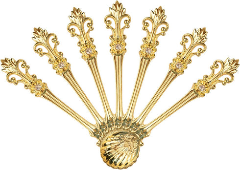 Yarlung Mini Coffee Spoons 16 Pack, 4.5 Inch Gold Vintage Spoon for Espresso, Tea, Dessert, Condiments