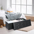 43 Inches 660lbs, JupiterForce Storage Ottoman Bench, Folding Faux Leather Ottoman Footrest Bench with Storage&Padded