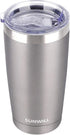 SUNWILL Travel Coffee Tumbler, 20 oz Insulated Mug with Lid, Stainless Steel for Hot and Cold Drinks, Cool Grey