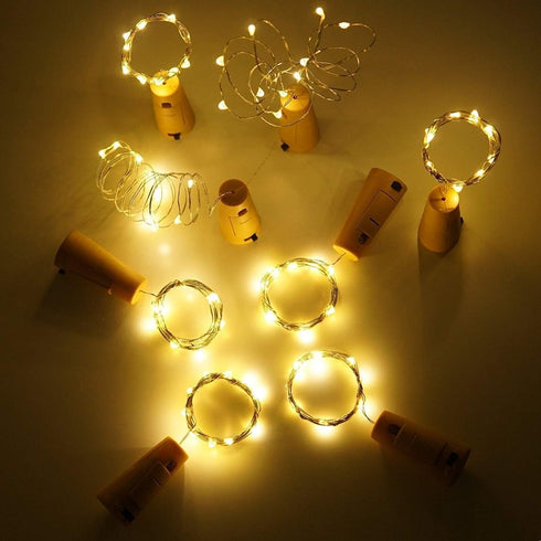 16 Pack 20LED VOOKRY Wine Bottle Lights with Cork, Fairy Lights Battery Operated Mini Copper Wire Cork Lights