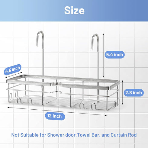 YUOROS 304 Stainless Steel Shower Caddy Hanging Organizer Rack for Shower Chair Bench for Seniors, Disabled