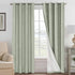 H.VERSAILTEX Bedroom Curtains Blackout, Sage Green Linen Blackout Curtains 84 Inches Long,