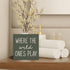 5X5, Where The Wild Ones Play Green Wood Box Sign Desk Decor Nursery Kids Room Wooden Block Sign Decorations