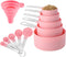 Huygens Measuring Cups and Spoons Set, 10 Pieces, Stackable Stainless Steel Handle, Pink for Dry and Liquid Ingredients