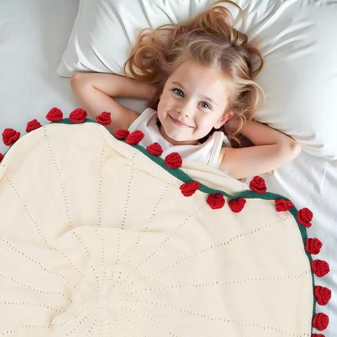 31 Inches cagulax Birthday Gifts for Women Mothers Day, Rose Crochet Flowers Bouquet Blanket, Anniversary Wedding
