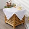 Small Square Solid White Tablecloth 24 x 24 Inch Washable Fabric Table