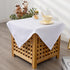 Small Square Solid White Tablecloth 24 x 24 Inch Washable Fabric Table