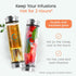 Set 13 oz Pure Zen Tea Tumbler with Infuser - Double Wall Glass Travel Mug with Stainless Steel Filter - Leakproof Tea