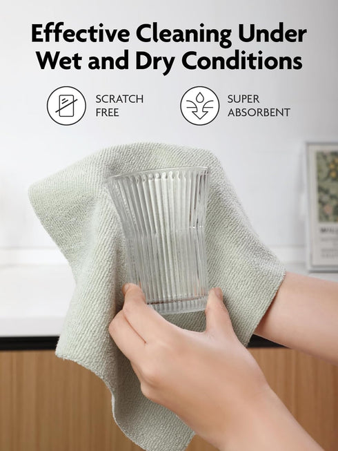 Tear-away Dish Cloth - 40 Sheets (10'' by 10''), Reusable Washable Kitchen Towel Rolls, Super Absorbent Microfiber