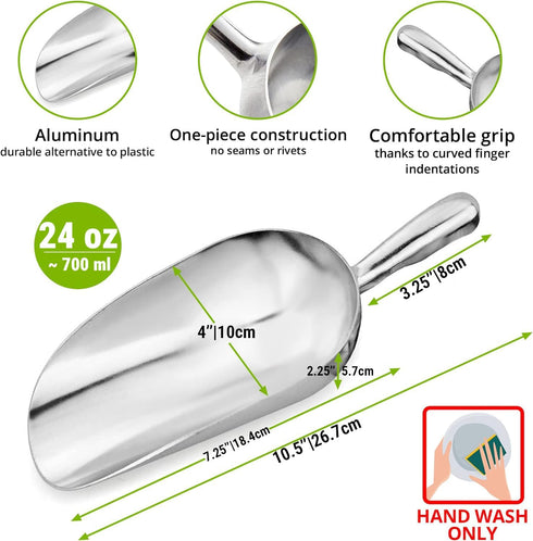 CUSINIUM 24 oz Aluminum Ice Scoop with Holder
