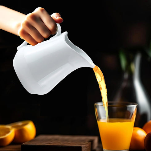 HIC Kitchen Creamer Pitcher with Handle, Fine Porcelain, 16-Ounce