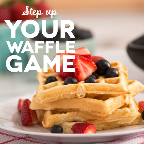 Dash Deluxe No-Drip Waffle Iron Maker - 1200W Machine for Breakfast, Lunch, and Snacks with Easy Clean, Aqua