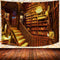 UHOMETAP Vintage Library Tapestry, Gothic Bookshelf Books on Bookshelf Children Adults Room Decoration