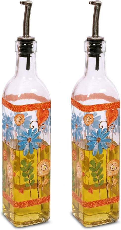 TZSSP Olive Oil and Vinegar Dispenser Glass Dispenser Bottles Set Cooking Oil