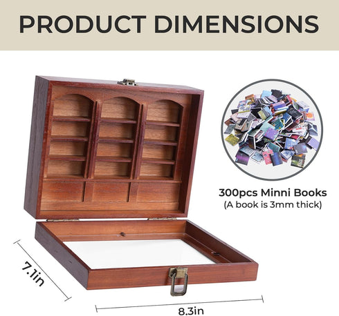 Anxiety Bookshelf | Miniature Book Matchbox Display Cabinet, Wooden Creative Ornaments, Stress-Relieving Gifts