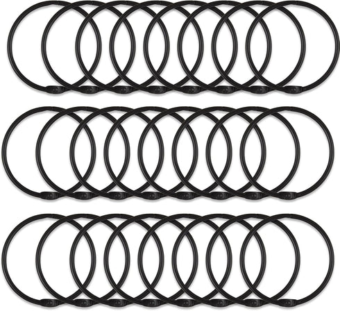 24 Pack Rustproof Decorative Metal Round Shower Curtain Rings for Bathroom Shower Rod (Black)