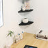 12 inch Set 2 (Black-12 inch) JORIKCHUO Corner Shelf, of Solid Wood Corner Floating Shelves for Wall, Round End Wall
