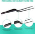 O'Creme Culinary Stainless Steel Tweezer Tongs Set of 2 - 10 Inch Straight & 8 Inch Offset (Silver)