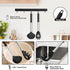 TeamFar Silicone Pasta Fork and Ladle Spoon Set, 2 Pcs Large Nonstick Kitchen Utensils with Stainless Steel Handle for