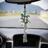 H&D HYALINE & DORA 11.4 Inch Crystal Color Flower Car Charms Pendants for Auto Rear View Mirror with Tassel