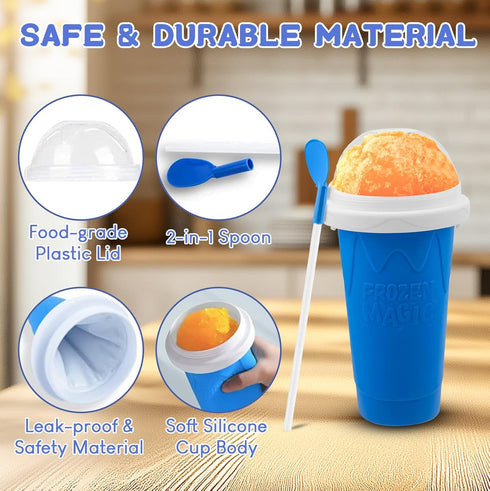 3 Pack Frozen FANS-ONE Slushie Cup, Magic Slushy Cup, Reusable Slushy Maker Cup for Juice Ice Cream Milk Yogurt, DIY