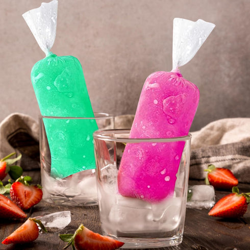 200pcs Yogurt(2.76 11.8 LOMIMOS Ice Pop Bags, Plastic Disposable Popsicle Ice Lolly Candy Mold Bags with Funnel
