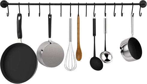 YourGift 30 Pack Heavy Duty S Shaped Hooks - Black Hanging Hangers for Kitchen, Bathroom, Bedroom, Office