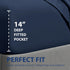 Cathay Home Luxury Wrinkle and Fade Resistant Microfiber Fitted Sheet, 14-inch Standard Pocket, Navy Blue, King